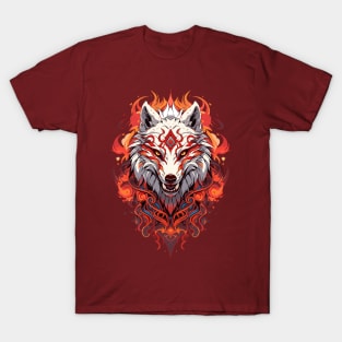 White Fire Wolf T-Shirt